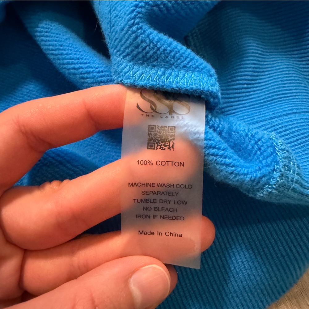 SSYS The Label Small Blue Scalloped Collar 1/4 Zip Pullover Preppy Coastal Mom - Picture 5 of 6